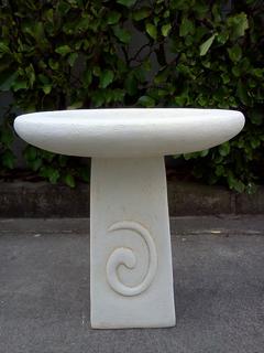 Koru birdbath with round top $150
