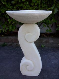Double koru birdbath with round top $235