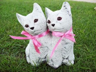 Twin cats standing $20