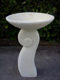 Single koru birdbath with round top $235