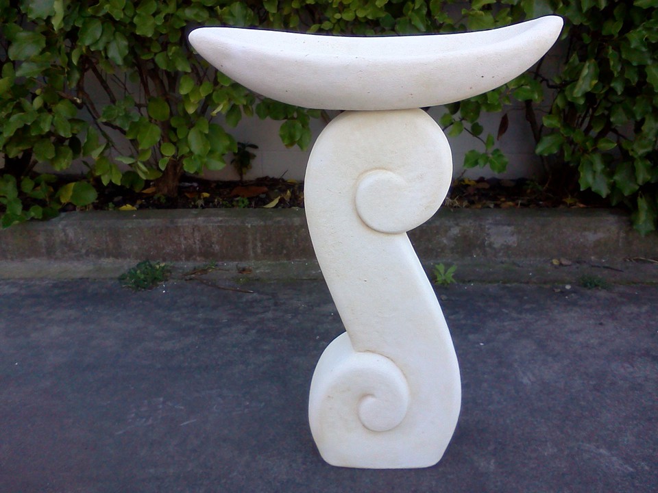 Double koru birdbath