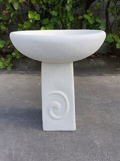 Koru birdbath with deep top $150